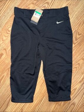 NWT Nike Black Kids' Dri-FIT Capri Softball with White Swoosh Slim fit